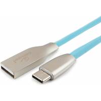 Кабель USB 2.0 Am - Type-C 1.0m (CC-G-USBC01Bl-1M, серия Gold, не спутывается, блистер, blue) Cablexpert