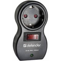 Сетевой фильтр DEFENDER Voyage 100 (1 розетка, 2 USB порта 1000mA, black) RTL