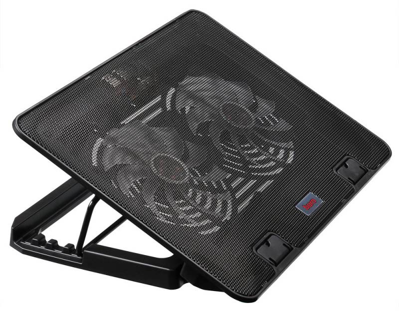Подставка для ноутбука Buro BU-LCP156-B214H (15.6", 2x140mm Fan, USB, регулятор, black)