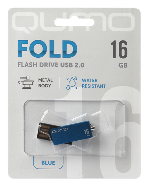 Флеш накопитель USB 2.0 16Gb QUMO FOLD (QM16GUD-FLD, blue)