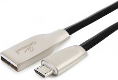 Кабель USB 2.0 Am - micro USB 1.8m (CC-G-mUSB01Bk-1.8M, серия Gold, не спутывается, black) Cablexpert