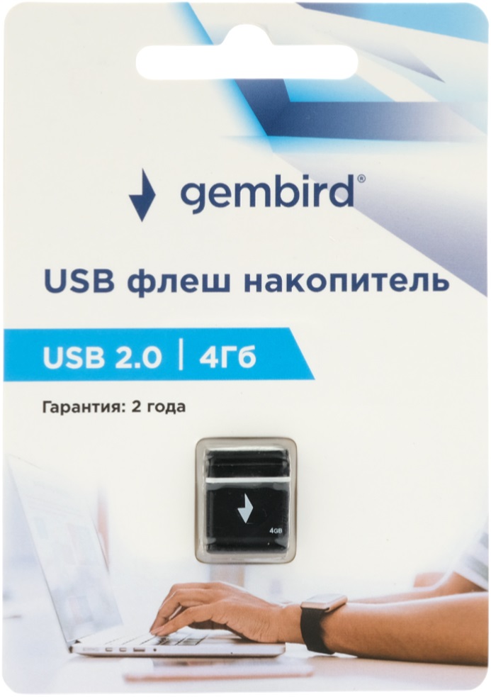 Флеш накопитель USB 2.0 4Gb Gembird (GFL-2.0-4mini, black)