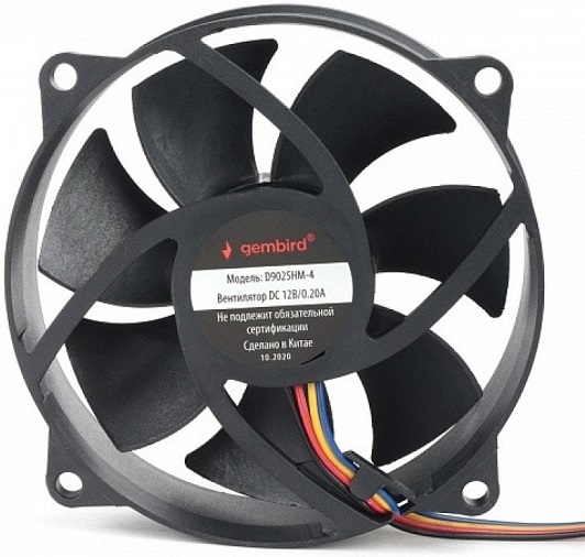 Вентилятор Gembird D9025HM-4 (95x95x25mm (посадочное место 80mm), Hydro, 4pin, PWM, black) OEM