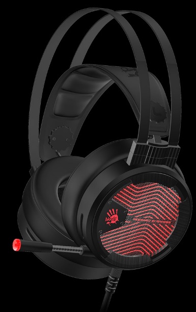 Наушники A4Tech Bloody M620T (полноразмерные закрытые, подключение по USB, с микрофоном, регулятор, игровые, контроллер ToneMaker 7.1 / 2.0 / Smart Gaming, 2m, подсветка, black-red)