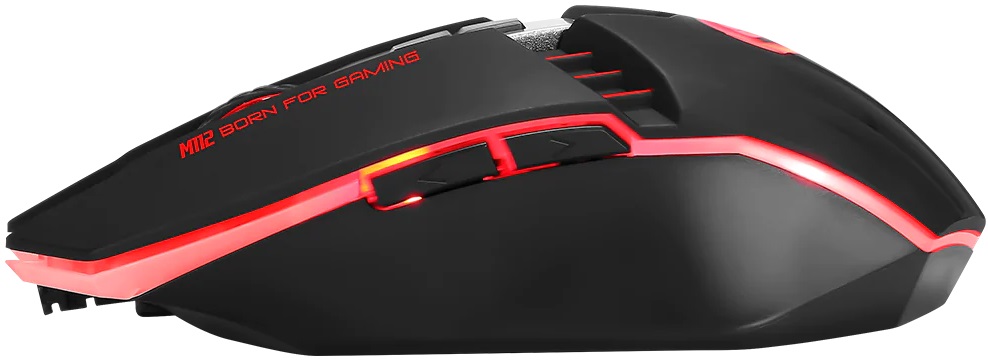Мышь Marvo M112 (USB, optical, 4000dpi, подсветка, игровая, программируемая, soft-touch, 1.5m, black)