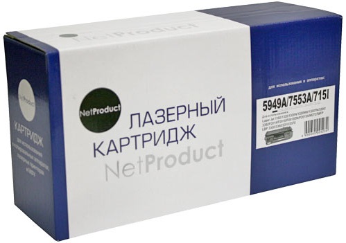Картридж лазерный NetProduct N-Q5949A/Q7553A (чёрный, 3000 стр., HP LJ 1160/1320/3390/3392//P2014/P2015/M2727/LBP3300/3310/3360/3370/Canon 715)