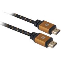 Кабель HDMIm-HDMIm 3.0m (HDMI-10PRO, ver.1.4, медь, с позолоченными контактами, экранированный, black-silver) Defender