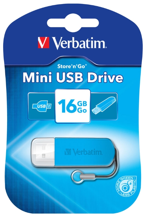 Флеш накопитель USB 2.0 16Gb Verbatim Mini (49832, blue)