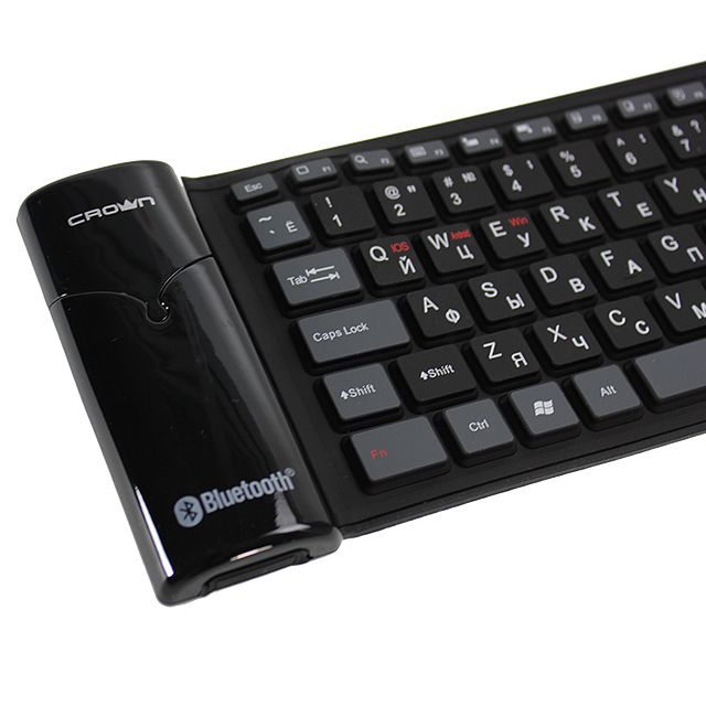 Клавиатура Crown CMK-6003 Silikon (Bluetooth V3.0, аккумулятор, гибкая, водонепроницаемая, black)