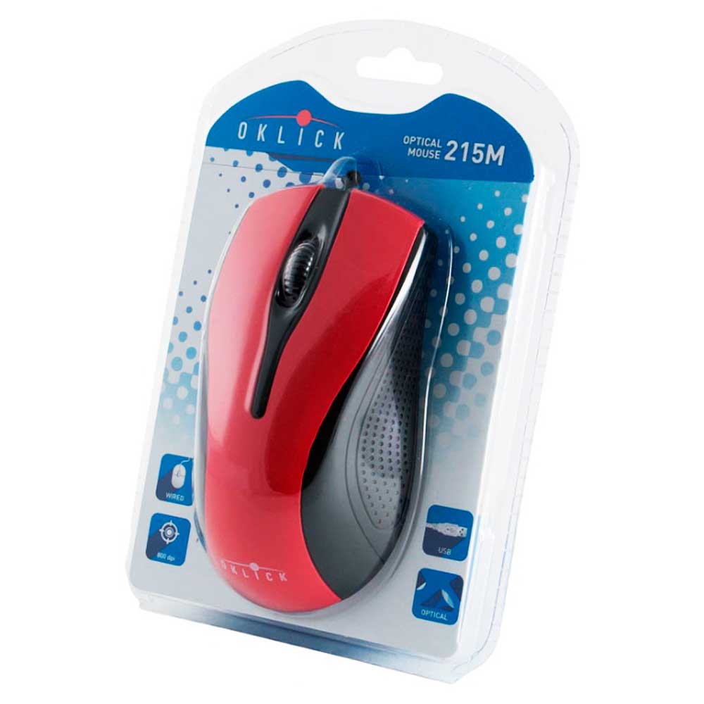 Мышь Oklick 205M (USB, optical, 800dpi, 1.1m, black-red)