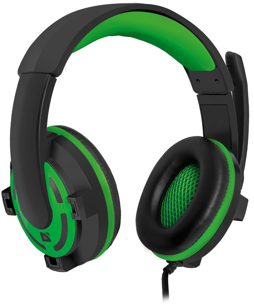 Наушники Defender Warhead G-300 (полноразмерные закрытые, c микрофоном, игровые, 2.5m, black-green)