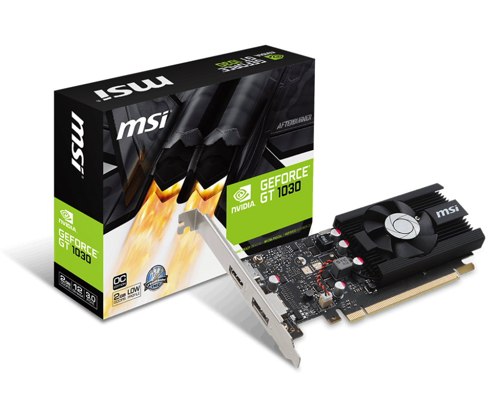 Видеокарта MSI GF GT1030 2Gb (GT 1030 2G LP OC, 64bit, GDDR5, HDMI+DP) RTL
