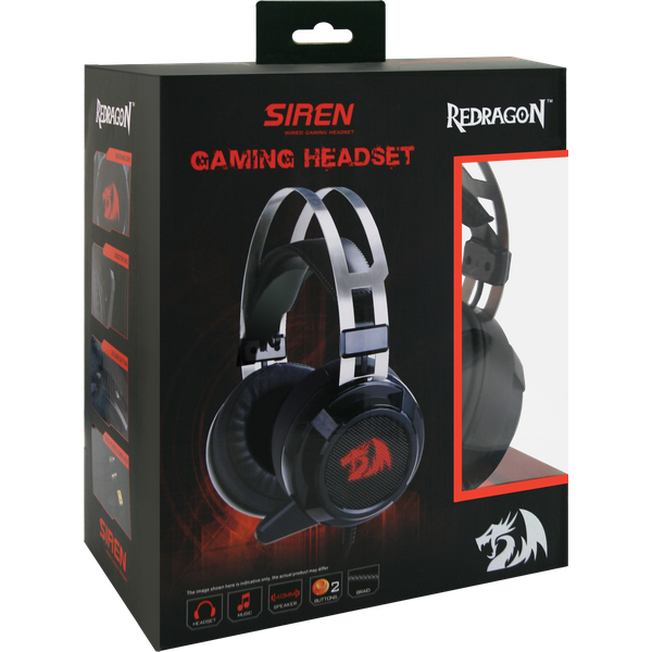 Наушники Redragon SIREN (полноразмерные закрытые, c микрофоном, игровые, 2m, black)