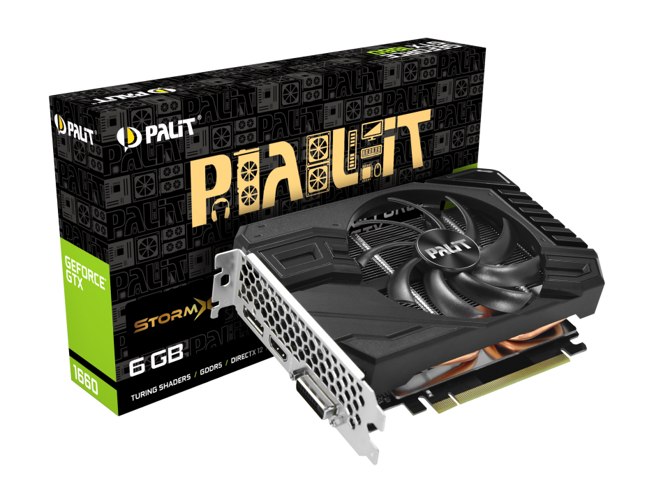 Видеокарта Palit GF GTX1660 STORMX 6Gb (192bit, GDDR5, DVI+HDMI+DP) RTL