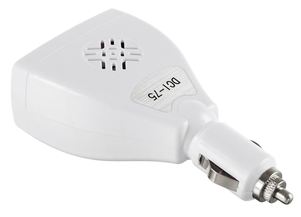 Преобразователь напряжения Digma DCI-75 (12V входное, 220V выходное напряжение, в прикуриватель, USB 0.5A, мощность 75W)