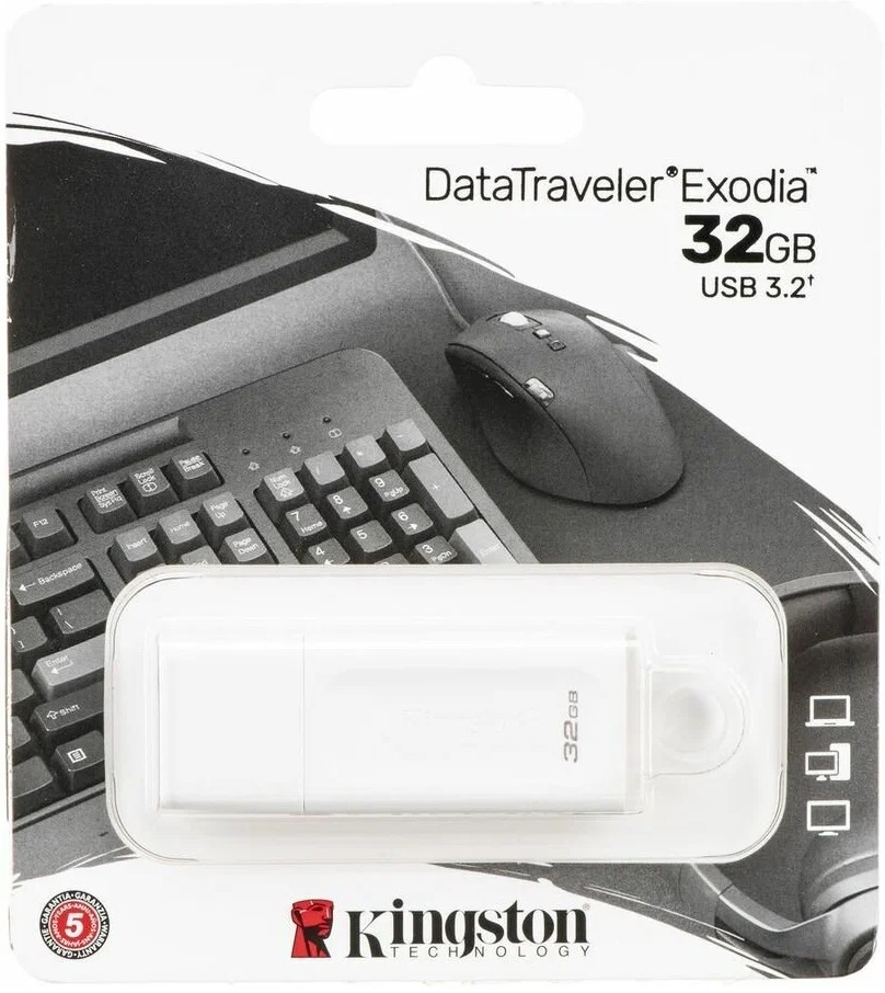 Флеш накопитель USB 3.2 32Gb Kingston DT Exodia (KC-U2G32-5R, white)