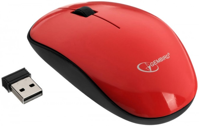 Мышь беспроводная Gembird MUSW-111-CRL (optical, 1200dpi, AA, black-red)