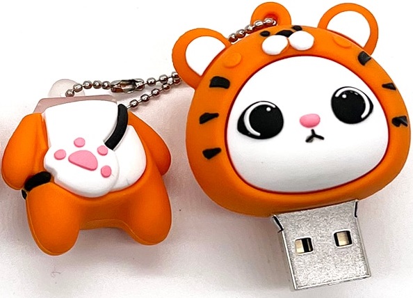 Флеш накопитель - Брелок USB 2.0 32Gb (Симпатичный тигрёнок)