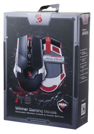 Мышь A4Tech Bloody T5 Winner (USB, optical, 4000dpi, игровая, black-silver)