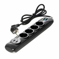 Сетевой фильтр Floston Power Surge Protector FPS6124UCJ0 (4 розетки, 5 метров, 2xUSB, Black) RTL