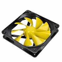 Вентилятор Thermaltake Pure 12 CL-F037-PL12YE-A (120x120x25mm, Sleeve, 1000rpm, 19.5dBa, 3+4pin, black-yellow) RTL
