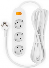 Сетевой удлинитель КУБ (Powercube PC-1-5M, 3 розетки, 5 метров, 16A, выключатель, white) RTL