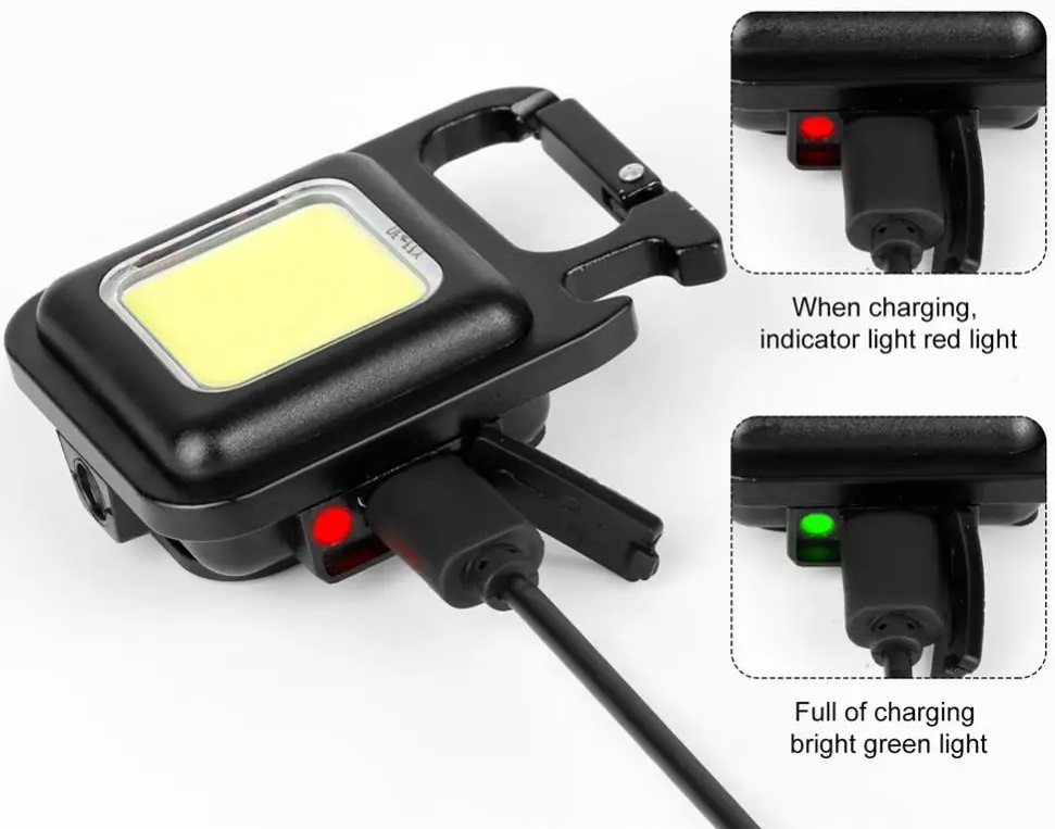 Светодиодный карманный фонарик COB (500mAh, 1500lm, Type-C, black)
