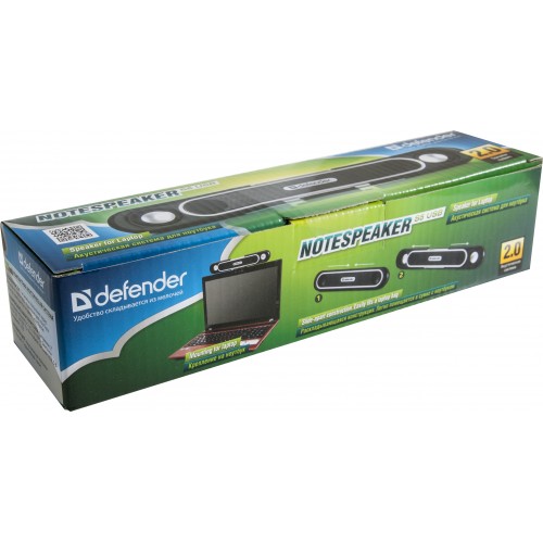 Колонки Defender NoteSpeaker- S5 (2x2.5W, USB, крепление на ноутбук, black)