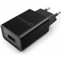 Адаптер питания скоростной Cablexpert MP3A-PC-17 (100-240V - USB, 5V-3А, 9V-2A, 12V-1.5A, 18W, быстрая зарядка, QC3.0, black)