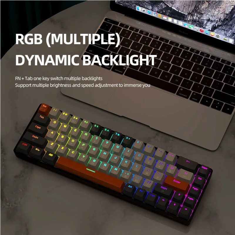 Клавиатура Ziyoulang T8 (USB, механическая, RED Switch, подсветка, игровая, white)