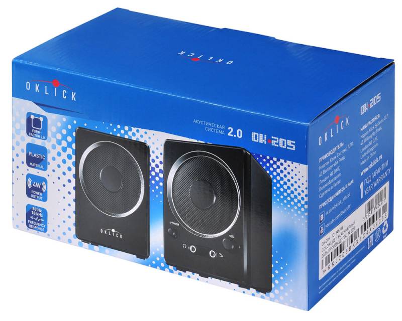 Колонки Oklick OK-205 (2х2W, USB, black)