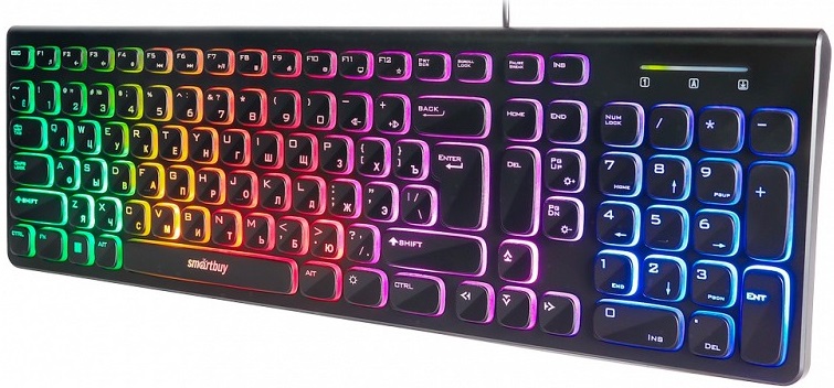 Клавиатура Smartbuy ONE 250 (SBK-250U-K, USB, радужная подсветка, мультимедийная, 1.5M, black)