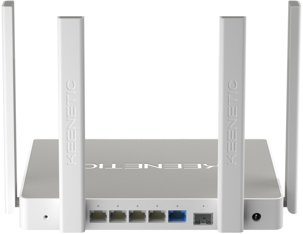 Роутер Keenetic Giga (KN-1011) (574/1201Mbps, 2.4/5GHz, 4 port, 1000Mbps, 4 внешние несъёмные антенны 5dBi, порт SFP 1000Mbps, 2*USB, Bluetooth 5.1, USB Printer/FTP Server/3G/4G/LTE, grey-white)