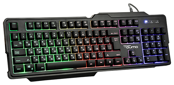 Клавиатура QUMO Cobra K30 (USB, радужная подсветка, бесшумная, утяжелённая, игровая, black)