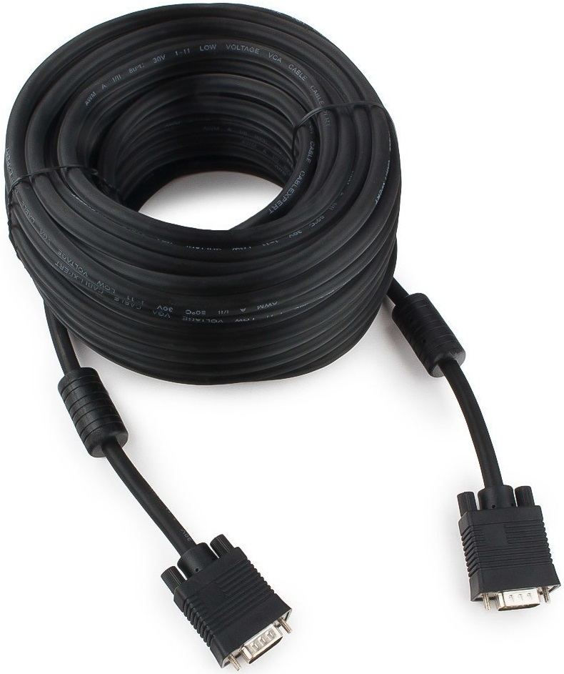 Кабель SVGA Pro 15m/15m 20.0m (CC-PPVGA-20M-B, соединительный, 2 ферритовых фильтра, black) Cablexpert