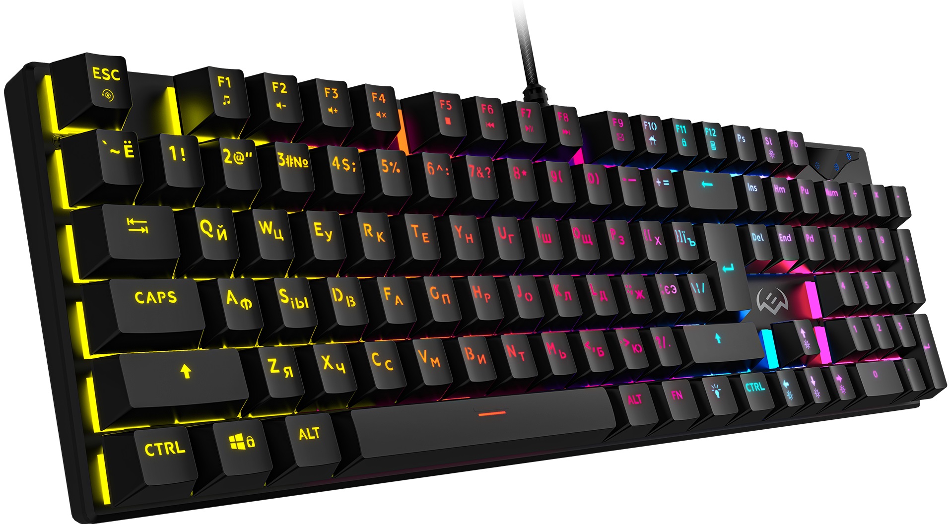 Клавиатура Sven KB-G9300 (USB, механическая (Blue switches), регулируемая подсветка, игровая, мультимедийная, 1.8m, black)