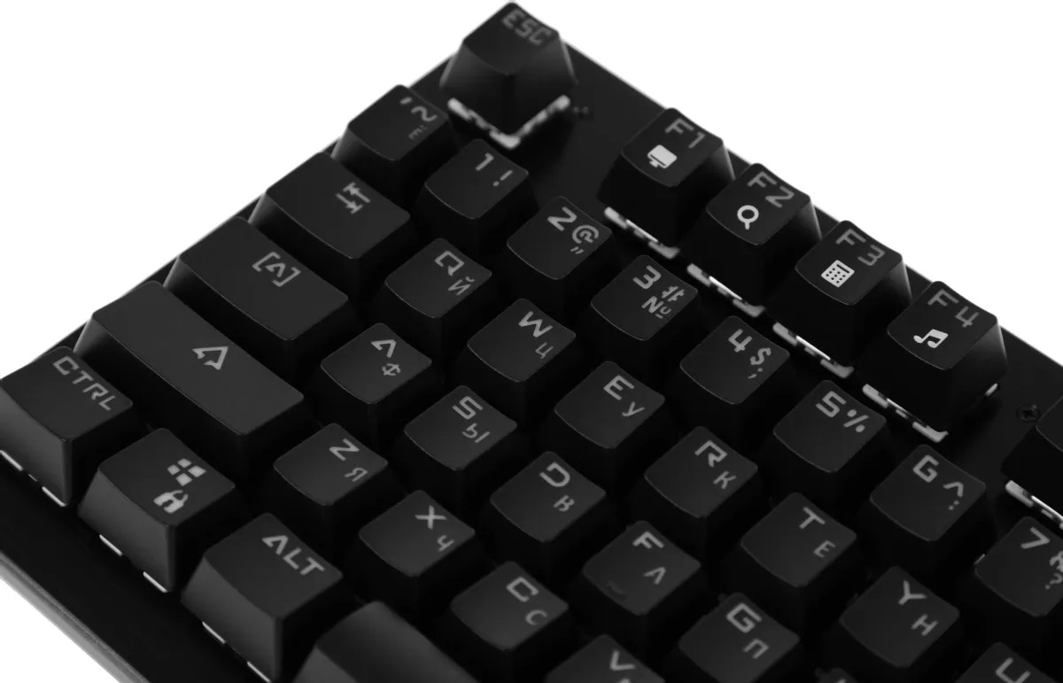 Клавиатура Acer OKW127 (USB, механическая, BLUE Switch, регулируемая подсветка, игровая, мультимедийная, 1.8m, black)