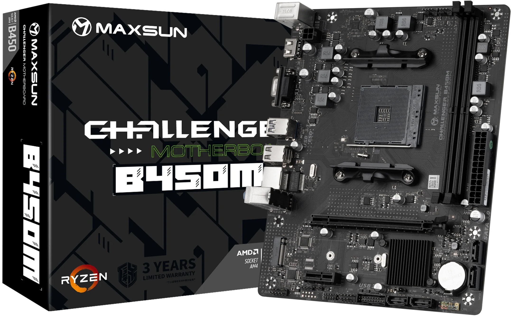 Материнская плата MAXSUN MS-Challenger B450M (AM4, mATX) RTL
