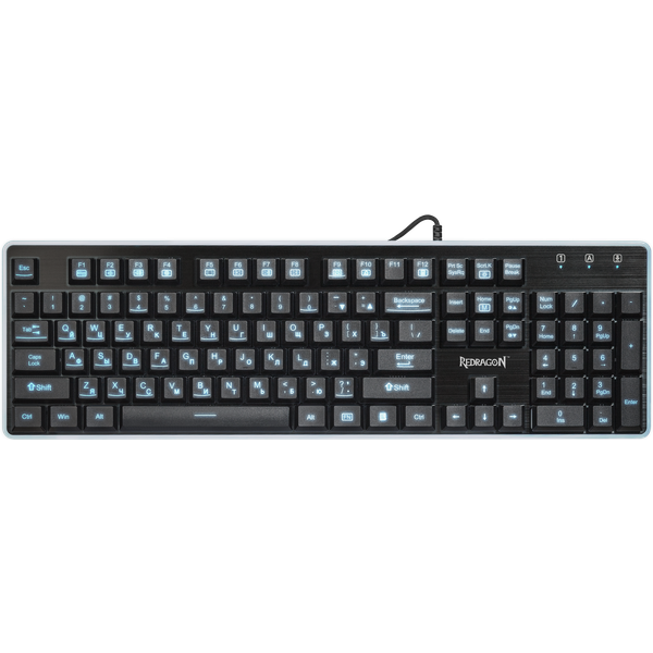 Клавиатура Redragon DYAUS (USB, игровая, 7 цветов подсветки символов, мультимедийная, black-red)