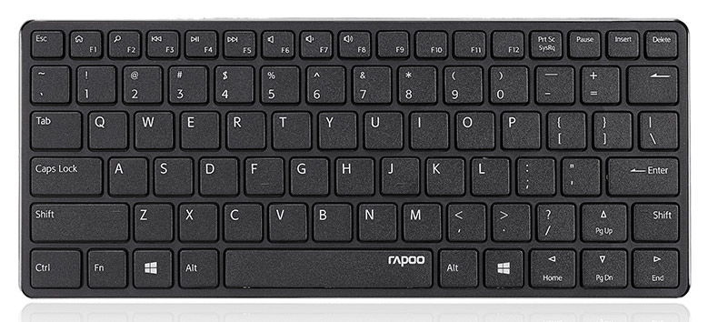 Клавиатура беспроводная Rapoo E6350 (ультратонкая, bluetooth, мультимедийная, с основой из нержавеющей стали, black)