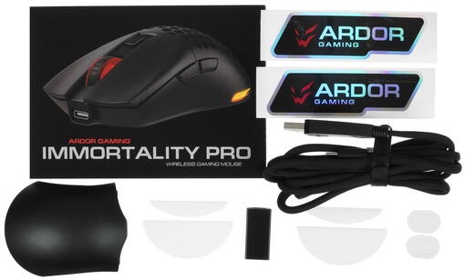 Мышь беспроводная ARDOR GAMING Immortality PRO (optical, 19000dpi, аккумулятор, игровая, RGB подсветка, black)