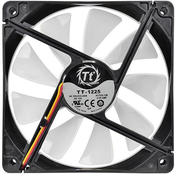 Вентилятор Thermaltake Pure 12 CL-F037-PL12WT-A (120x120x25mm, Sleeve, 1000rpm, 19.5dBa, 3+4pin, black-white) RTL