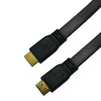Кабель HDMIm-HDMIm 1.8м (ver.1.4b+3D, плоский, с позолоченными контактами, black) Telecom