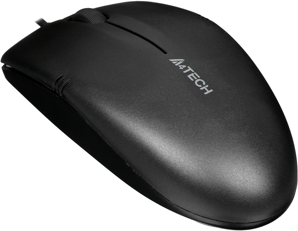Мышь A4Tech OP-530NUS (USB, optical, 1200dpi, бесшумный клик, 1.5m, black)