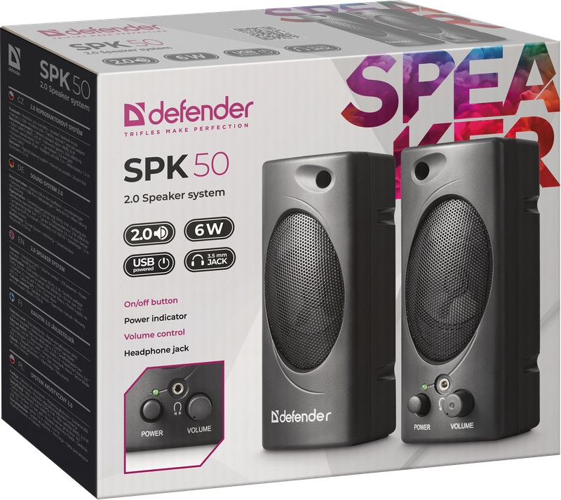 Колонки Defender SPK 50 (6W, USB, black)