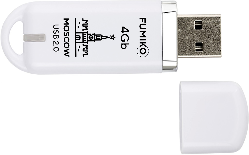 Флеш накопитель USB 2.0 4Gb FUMIKO MOSCOW (FMW-06, 30MB/s, white)