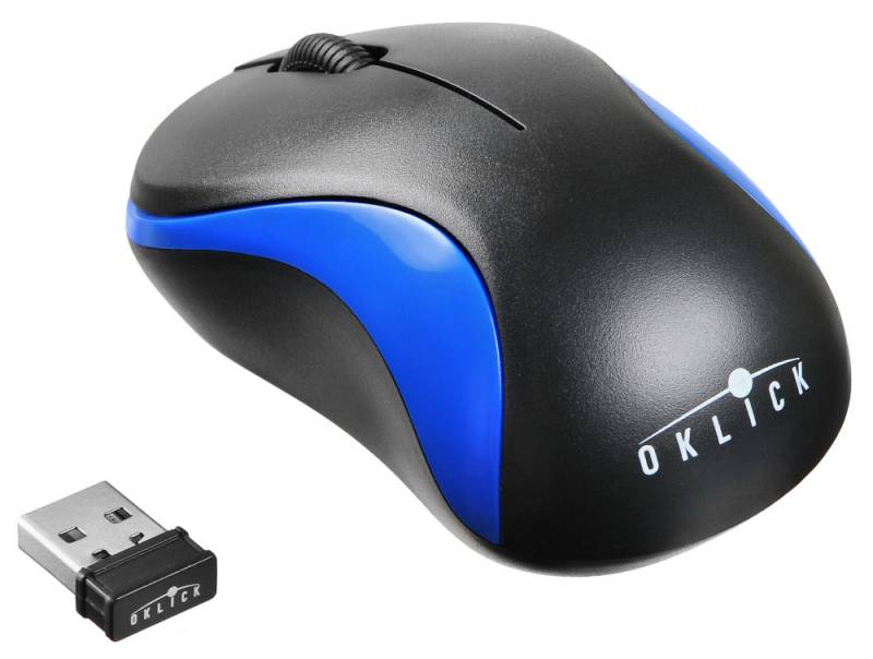 Мышь беспроводная Oklick 605SW (optical, 1200dpi, AAA, black-blue)