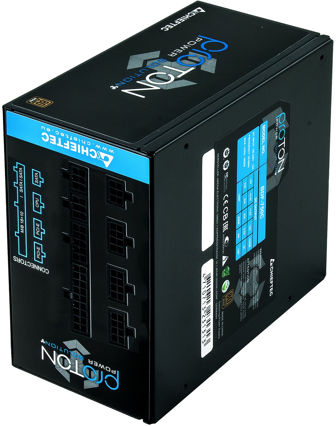 Блок питания Chieftec 650W (BDF-650C, 80+ Bronze, 140mm, 20+4+4+4, 4xPCI-E 6+2pin, 6*SATA, 3*HDD, 1*FDD, Modular) RTL