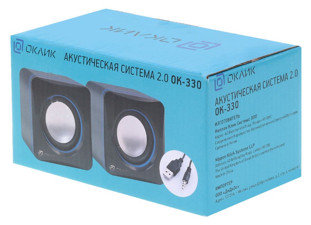 Колонки Oklick OK-330 (2x3W, USB, black)