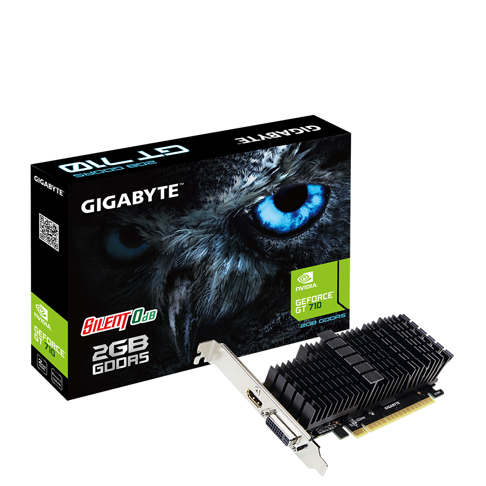Видеокарта Gigabyte GF GT710 2Gb (GV-N710D5SL-2GL, 64bit, GDDR5, DVI+HDMI) RTL